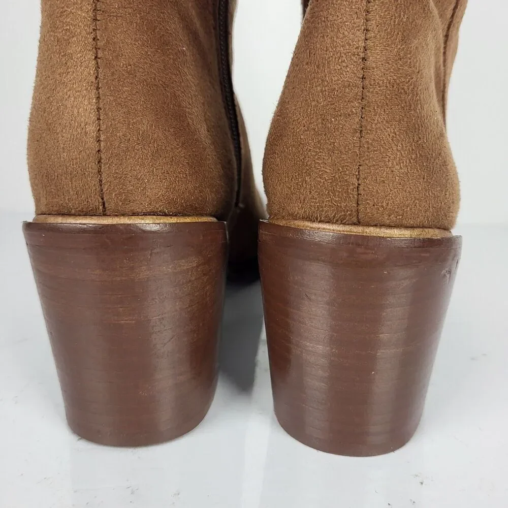 Seychelles Paradise City Leather Over the Knee Boots Brown Size 8